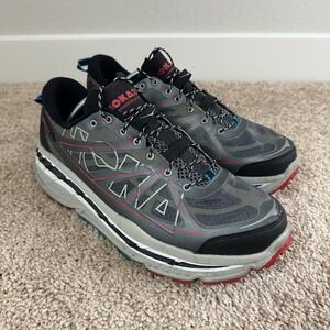 Hoka One One Stinson ATR Mens 11.5 Grey Red Trail Running Shoes 30109035AGRR